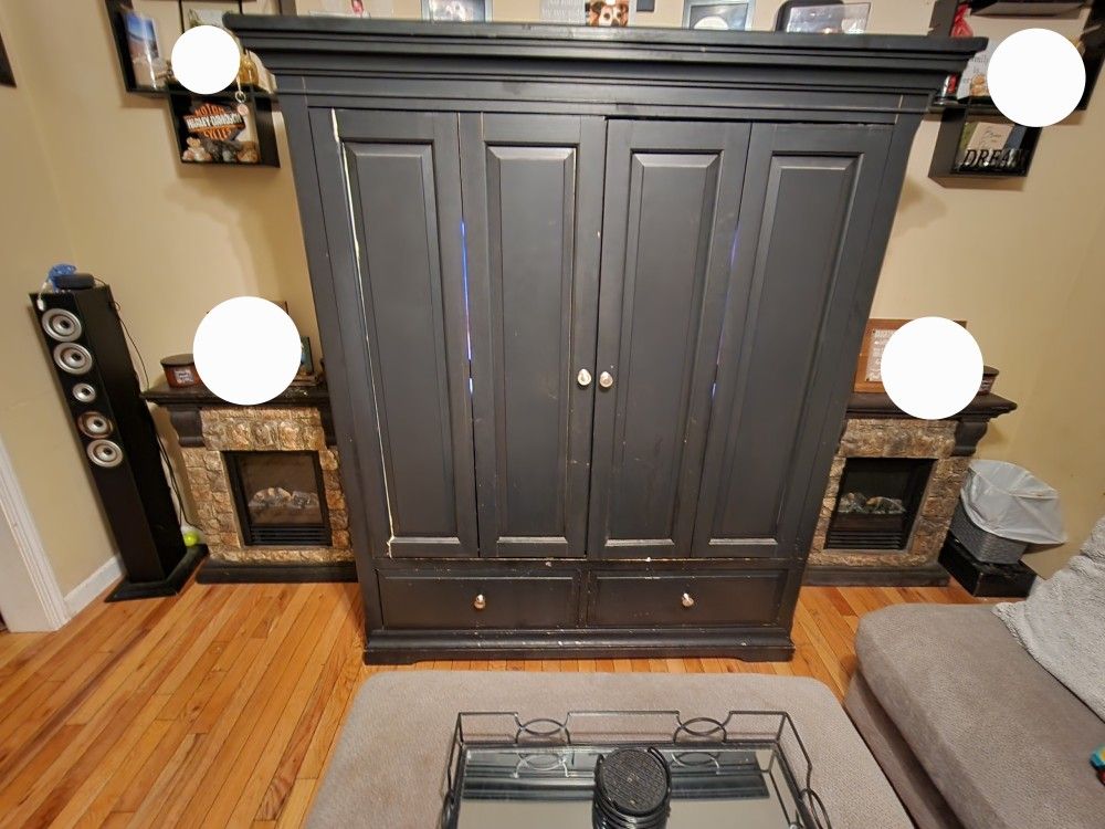 Solid Oak Tv Cabinet Armoire Furniture