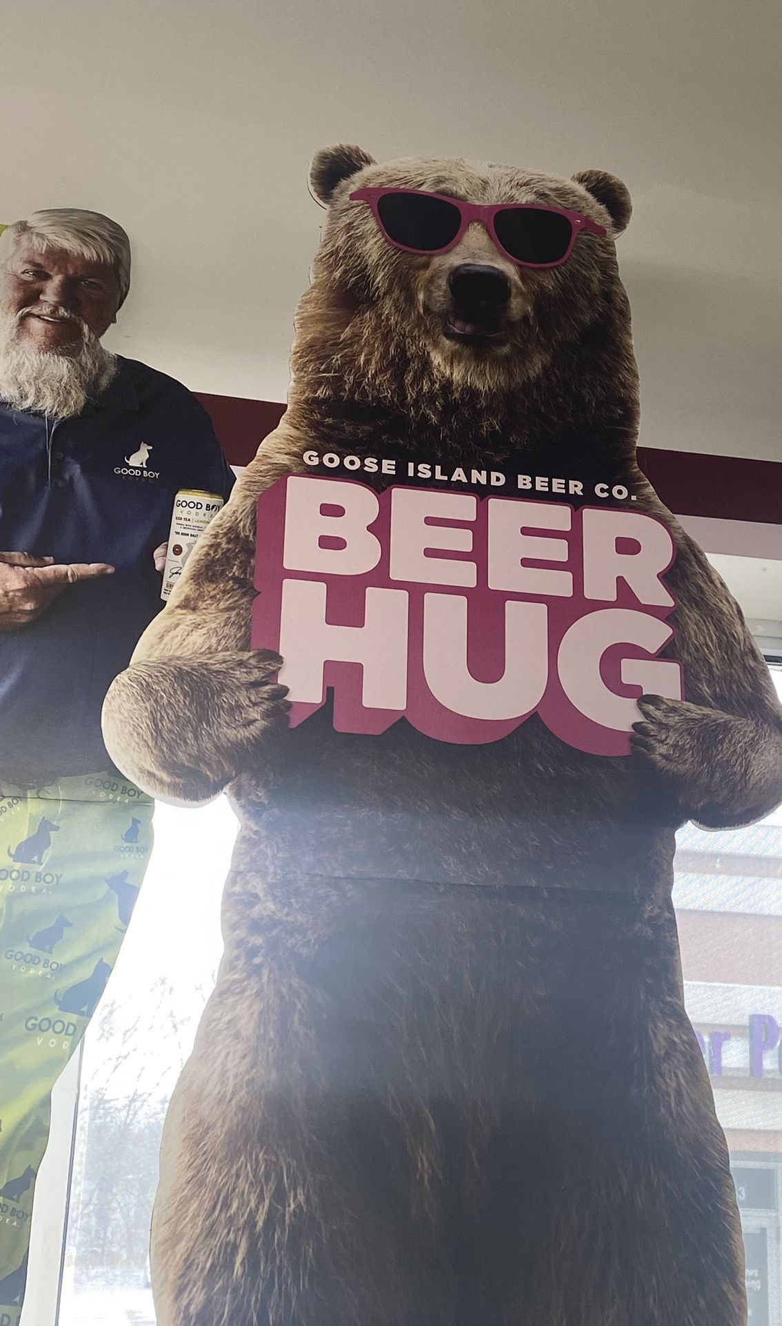 Goose Island, beer hog, bear, large cardboard, display, very sturdy