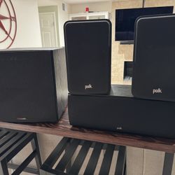 Polk audio speakers and subwoofer