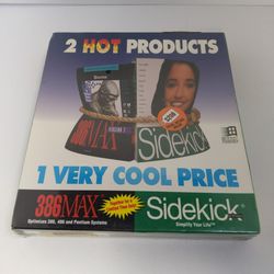 386Max Qualitas Memory Management 3.5 Floppy & Sidekick PC Big Box NEW! DOS Windows