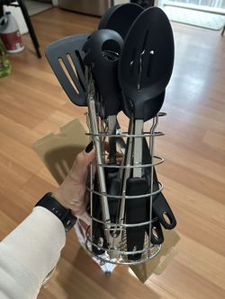 9 Pcs Kitchen Utensils With Caddy