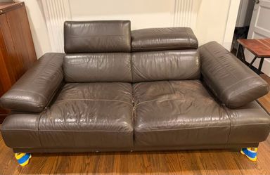 Leather loveseat