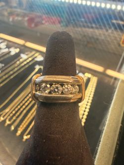 14KT White Gold Ring W/ Channeled Diamonds 43370-1
