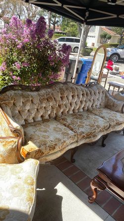 Antique Carved Armchair and Couch