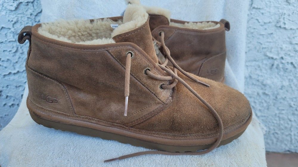 UGG Neumel Men's Suede Low Chukka Boots UGG Pure Wool 3236 Chestnut Size 15