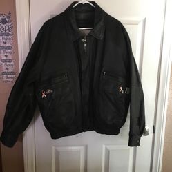 American Outwear Genuine Leather Removable Inside Liner Size L 