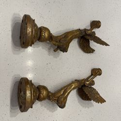 Two Angel Candleholders Candle Holders With Imperfections