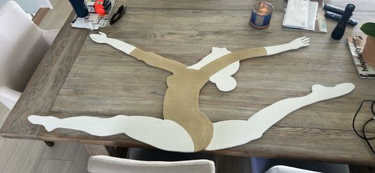 Custom gold gymnastics wall art