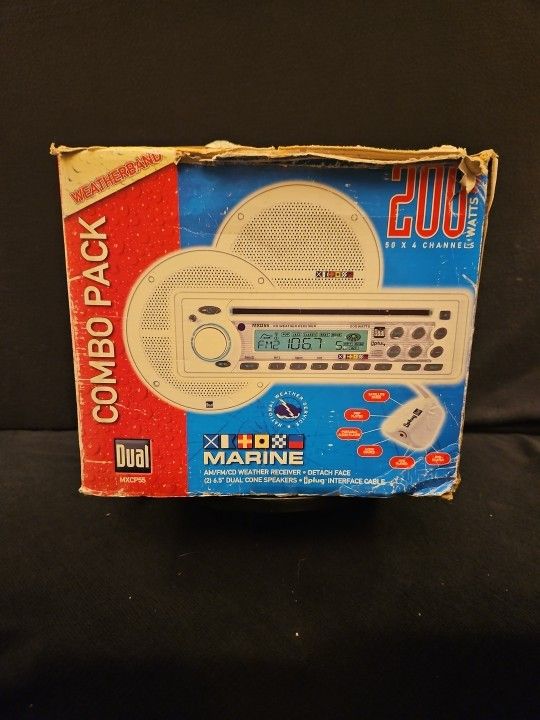  Marine Audio Dual MXCP51 200W CD Player AM/FM Receiver w/6.5" Speakers pair