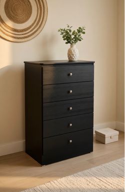 Black Chest 5-Drawer Dresser New