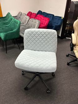 Criss Cross Office Desk Chair,Armless Fabric Modern Home Office Chair with Wheels, 120° Rocking Wide Seat Chair Computer Task Chair,