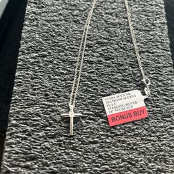 Sterling Silver Diamond Cross Necklace (new with Tags)