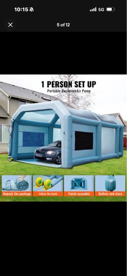 Inflatable Spray Booth Car Paint Tent 23x13x8.5ft Filter System 2 Blowers
