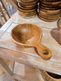 Small Wooden Bowl with Handle