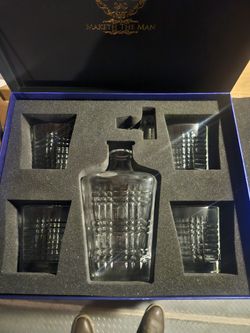 34oz Crystal Whiskey Decanter Set Classic, 