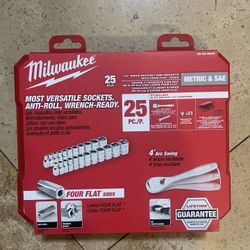 Milwaukee 1/4 Drive Ratchet-and-Socket 25Piece
