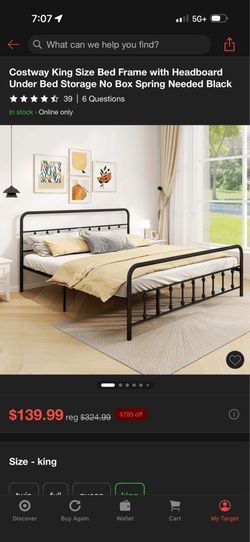 King size bed frame