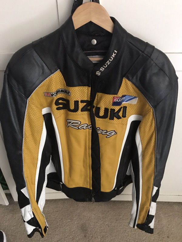 Suzuki Racing all leather motorcycle riding jacket