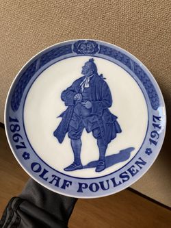 Royal Copenhagen Commemorative Plate 1(contact info removed) Olaf Poulsen #170, Good Condition
