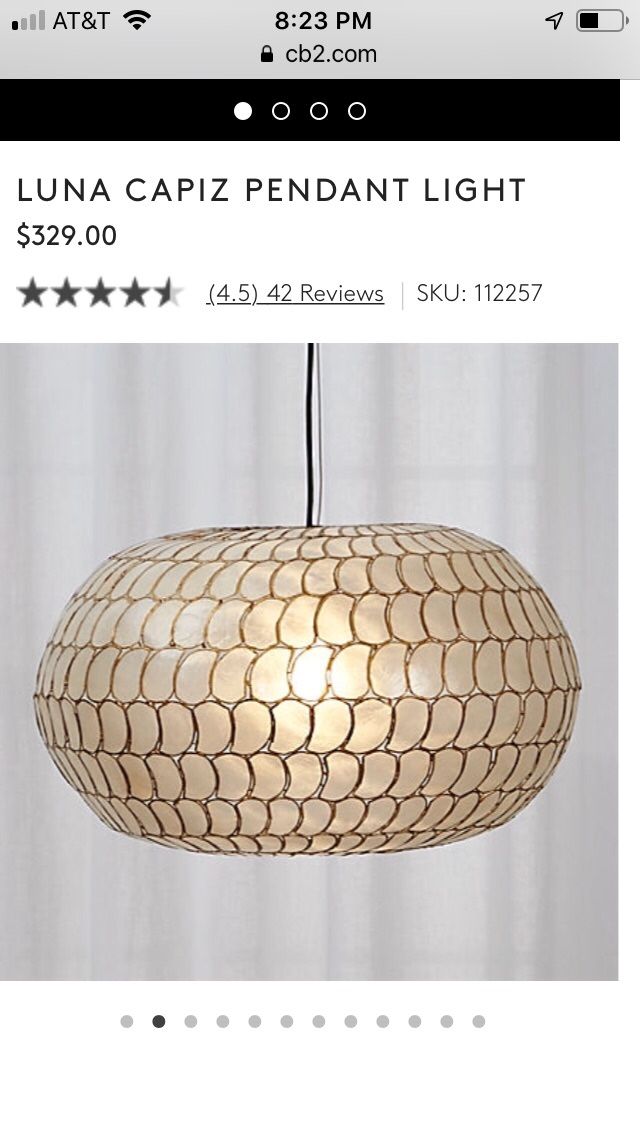 CB2 Luna Capiz pendant light
