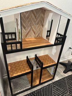 Custom KidKraft Wooden Dollhouse – Modern Farmhouse Style | Partially Restored