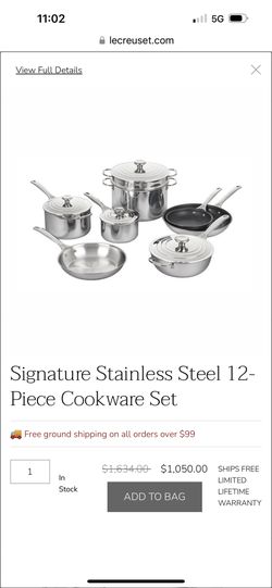Le Creuset Signature Stainless Steel 12-Piece Cookware Set