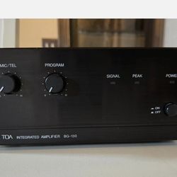 TOA BG-130 Integrated 30W 3-Channel Mixer/Amplifier 70-Volt Distribution Amp. 