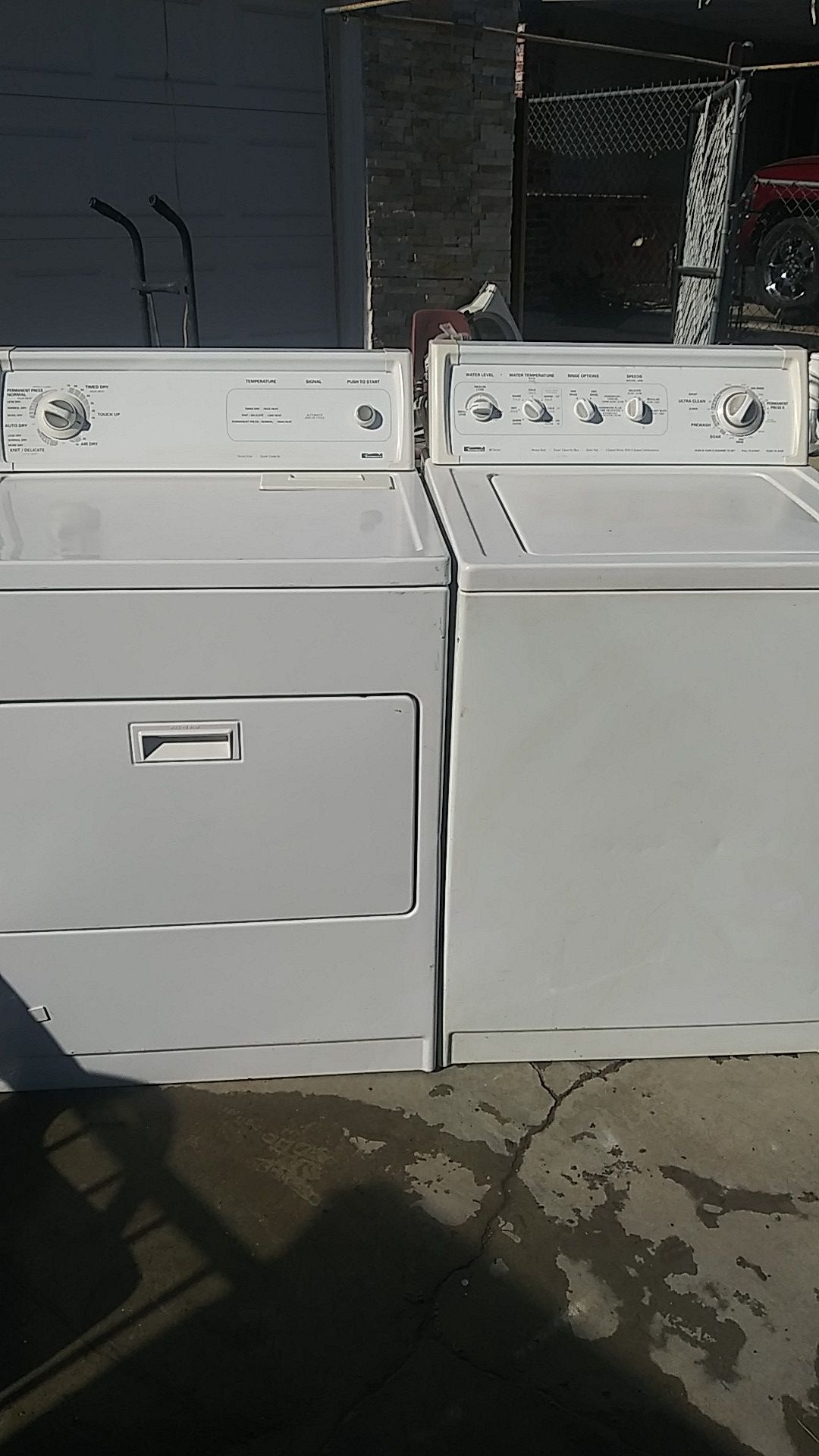 Kenmore 80 series washer and dryer gas set heavy duty super capacity plus