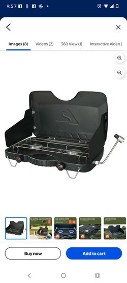 Ozark Trail 2-Burner Propane Gas Camping Stove, Black