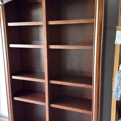 2 wood shelf’s with glass inserts