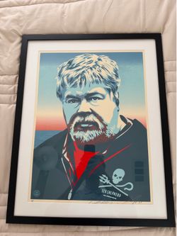 Original Shepard Fairey (OBEY) Sea Shepherd portrait of Captain Paul Watson Artist’s Proof (AP) from 2008.