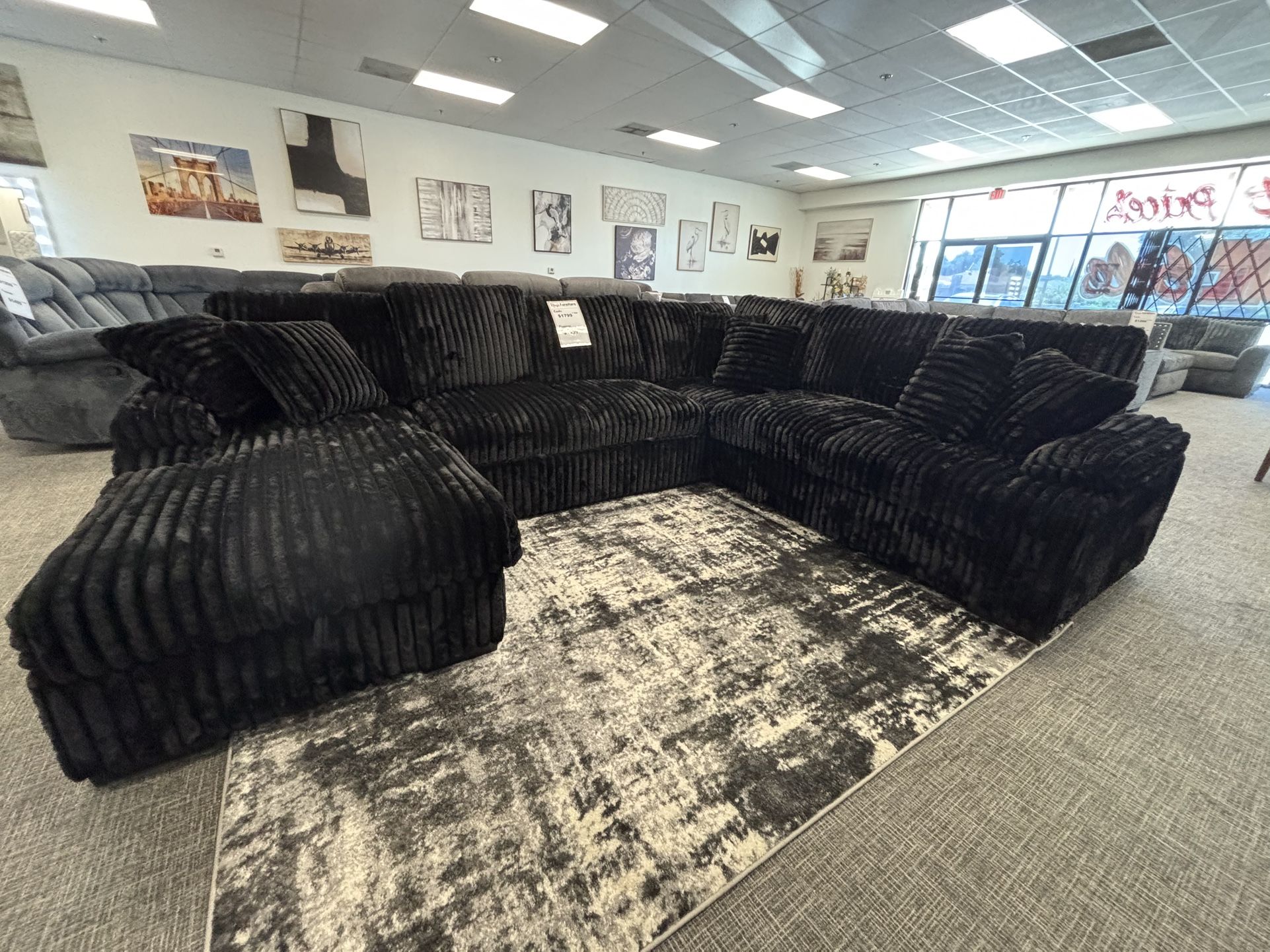 Sleep, Store & Lounge! Black Corduroy Sectional β $1,799 π€ποΈποΈ