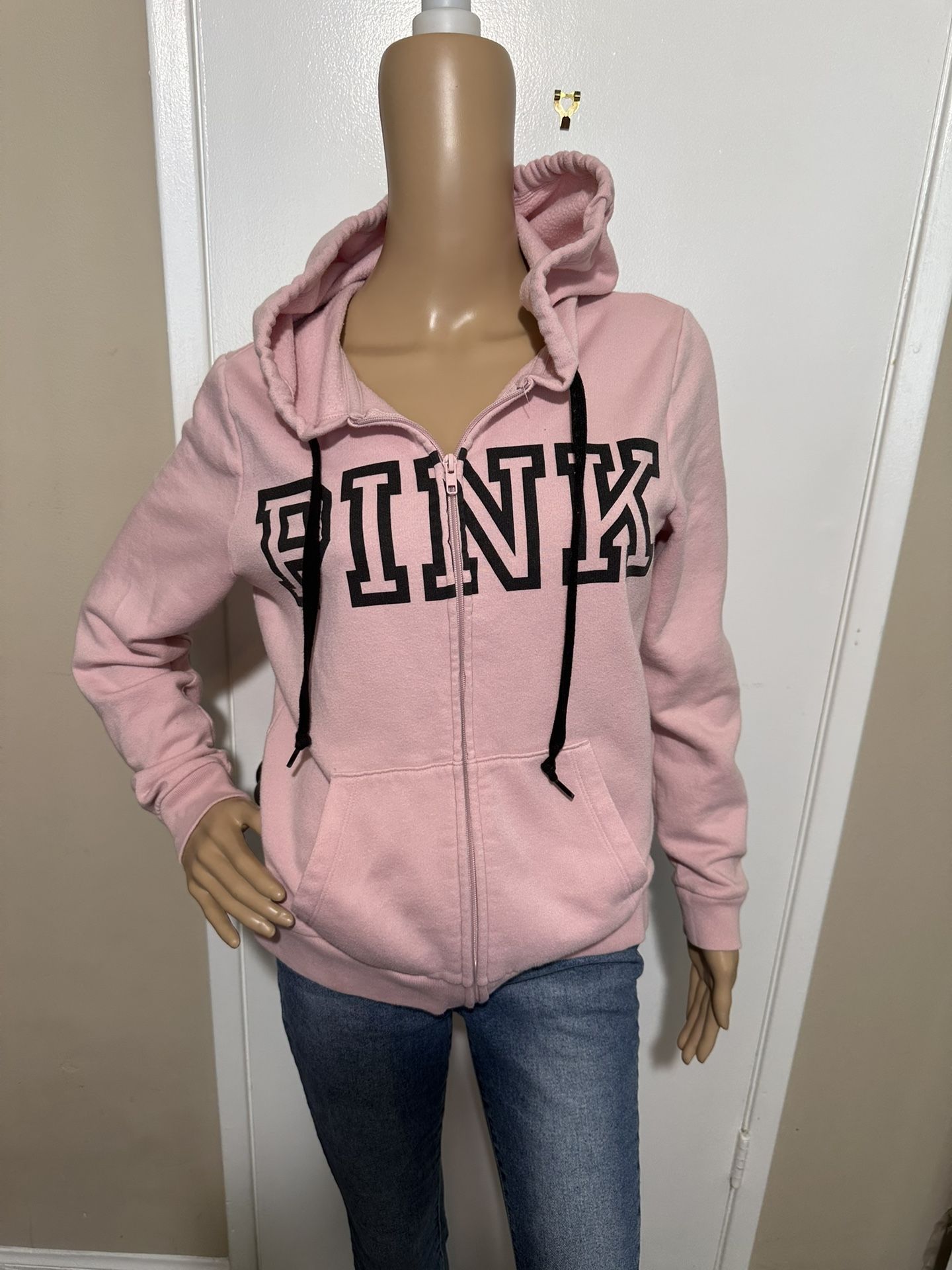 PINK Zip Up Hoodie Size Medium 