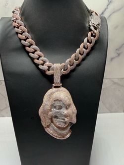 Two-Tone Rose Gold Cuban + Custom Dead President Pendant