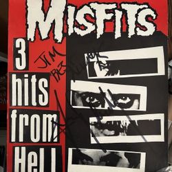 THE MISFITS - 18 x 22 Poster (rolled) THREE HITS FROM HELL SIGNED JERRY ONLY  