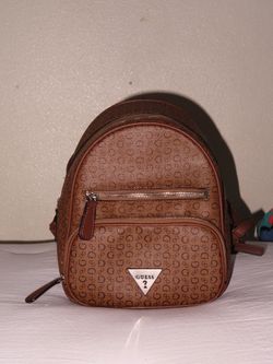 GUESS Brown Monogram Mini Backpack