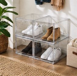 Clear Stackable Shoebox & Organizer, 4-pack. New