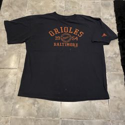 Vintage 2005 Y2K Adidas Baltimore Orioles Spellout MLB T-Shirt SZ XL