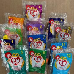 "1996" McDonald’s Beanie Baby Happy Meal Toy. #1–12.  with MEAL BAG!!!😎