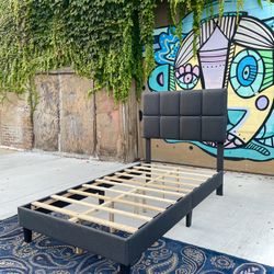 Gray Twin Bed Frame (Delivery Available)