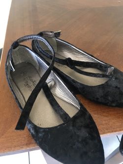 Black Suede Slip Ons with strap