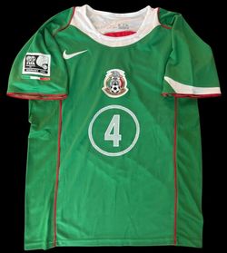 Rafa Márquez #4 Mexico 2006 Home Jersey L Green Nike Selección Soccer