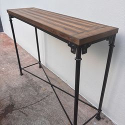 Entryway Table, Wood And Metal
