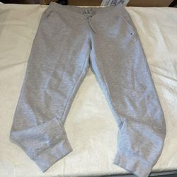Men’s Large Gray Champion Sweatpants Euc Clean Adult Slim Cuffed Sweats Gym