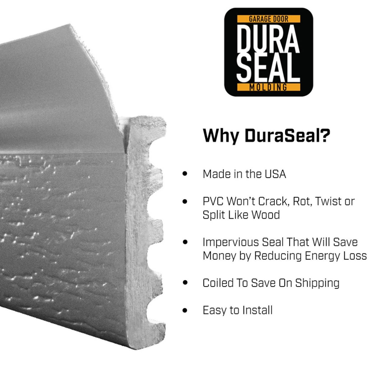 Coiled DuraSeal Garage Door Side and Top Weatherstripping Kit