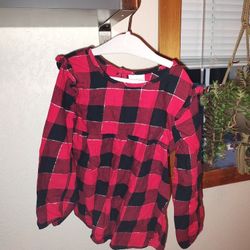 Girls Red Plaid Shirt