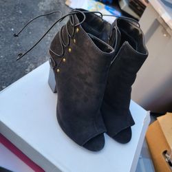 Black Peep Toe Booties
