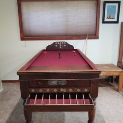 Pool Table Antique English Bar Billiards 