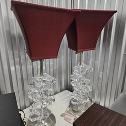 Two glass lamps ... $50 each
