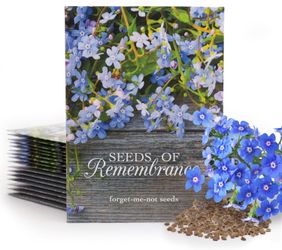 Bentley Seed Co. | Seeds of Remembrance | Pre Filled Non-GMO, Non-Coated Forget Me Not Seeds Packets | Perfect Memorial Service Giveaways 